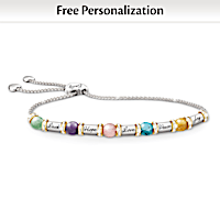 "Wishes For My Daughter" Gemstone Personalized Bolo Bracelet