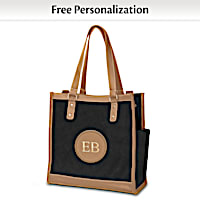 "All About Me" Personalized Monogram Canvas Tote Bag