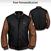 Monogrammed Men's Wool-Blend And Leather Varsity Jacket