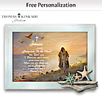 "Footprints In The Sand" Jesus Wall Art With Family Name