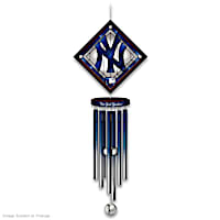 Yankees Indoor/Outdoor Wind Chime With Logo On Glass