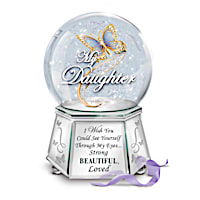 Daughter, You Are Strong, Beautiful & Loved Glitter Globe