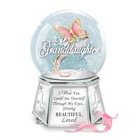 Granddaughter You Are Strong Beautiful & Loved Glitter Globe
