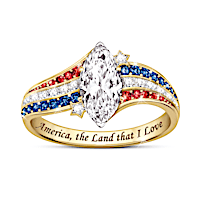 "Land That I Love" Patriotic Women's Ring