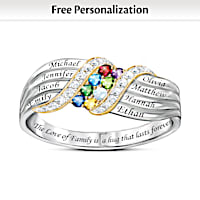 Family Hug Personalized Ring