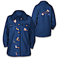 Women's Sherpa Fleece Jacket With J&#252;rgen Scholz Cat Art