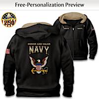 U.S. Navy Heroes Men’s Personalized Hoodie Size