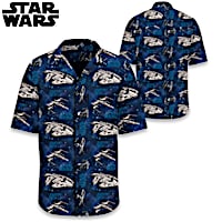 STAR WARS Button-Up Shirt With An All-Over Galaxy Print