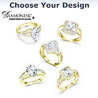"Golden Brilliance" Diamonesk Ring: Choice Of 5 Designs