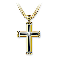 Genuine Diamond God Is My Strength Pendant Necklace