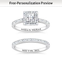 92-Diamond Miracle Of Love Personalized Bridal Ring Set