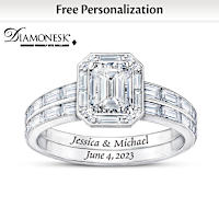 6-Carat Simulated Diamond Personalized Bridal Ring Set