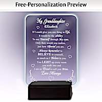 "Granddaughter, Light Of My Life" Personalized Plaque