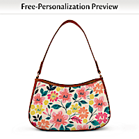 "The Beauty In You" Personalized Floral Baguette Handbag