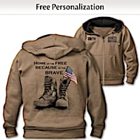 Military Tribute Men's Hoodie Embroidered With Your Name
