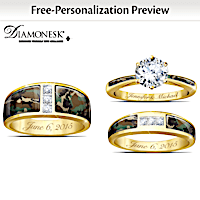 4.5-Carat Camo His And Hers Personalized Wedding Ring Set