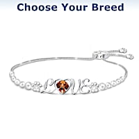 Hand-Enameled I Love My Pup Shell Pearl Bracelet