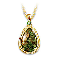Ammolite Miracle Of Nature Genuine Gemstone Pendant Necklace