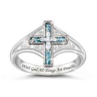 Ancient Glass And Genuine Topaz Holy Land Treasure Ring