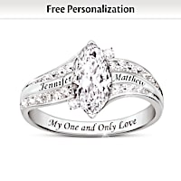 Romantic Personalized Diamond Ring With 2-Carat White Topaz