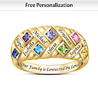 Golden Tapestry Of Love Personalized Ring