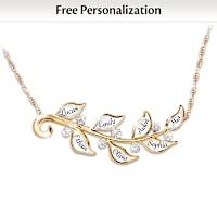 7 Genuine Diamonds Branch Of Love Personalized Necklace