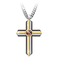 Men's Cross Pendant Necklace With Holy Land Sand