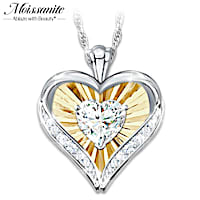 "Shining With Love" Moissanite Pendant Necklace For Daughter