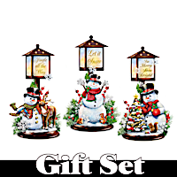 Dona Gelsinger Snowman Lanterns With Flameless Candles