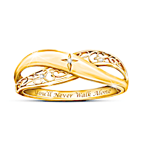 "Pure Faith" Diamond Cross Ring With Infinity Bypass Design