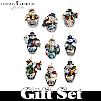 Thomas Kinkade Snow-Bell Ornament Set