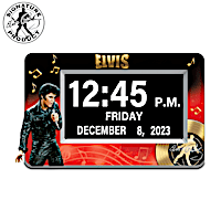 Elvis Presley Easy-Read Full Disclosure Digital Clock