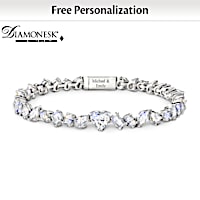 "Facets Of Our Love" Personalized Simulated Diamond Bracelet