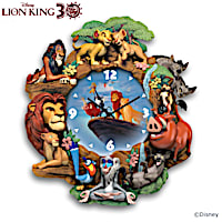 Disney The Lion King Wall Clock With 12 Sculpted Characters