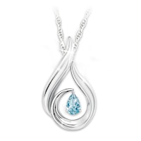 Genuine Blue Topaz I Miss You Pendant Necklace