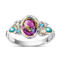 Genuine Gemstone Desert Mosaic Turquoise Ring