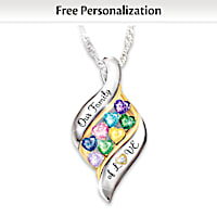 Family's Loving Embrace Personalized Pendant Necklace