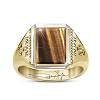 3.5-Carat Genuine Tiger's Eye John Wayne Ring