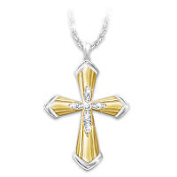Genuine Diamond God Is The Greatest Cross Pendant Necklace