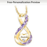 Birthstone And Diamond Always Loved Personalized Necklace
