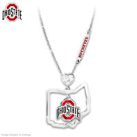 Ohio State Touchdown Tribute Diamond Pendant Necklace