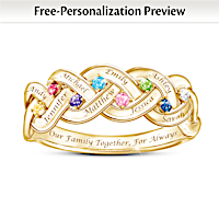 Birthstone Together For Always Personalized Ring