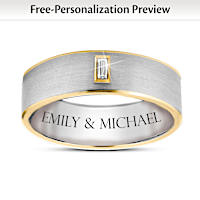 Genuine Diamond Ultra Strong Titanium Wedding Ring