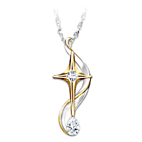 Topaz & Diamond A Bridge Called Love Pendant Necklace