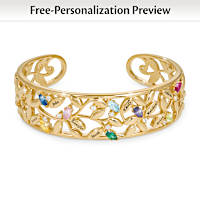 Family Grows With Love Personalized Cuff Bracelet