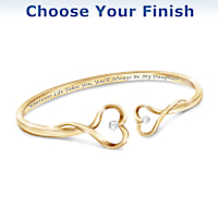 2-Diamond Bangle Bracelet For Daughter: Choose A Finish