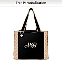 Monogrammed Diamond Quilted Twill Women's Tote Bag
