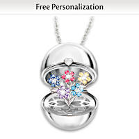 Birthstone Family Garden Of Love Customized Locket Necklace