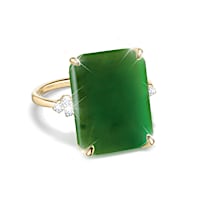 5-Carat Genuine Jade & 6 White Topaz Eternal Elegance Ring