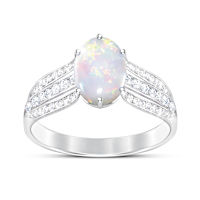 2-Carat Elysian Elegance Australian White Opal Ring